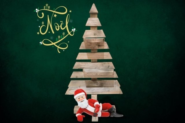 Sapin noel durable en bois naturel, modèle artisanal réutilisable, idéal pour une décoration écologique et intemporelle des fêtes