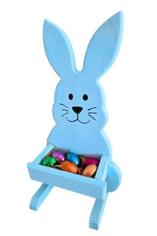 Lapin de Pâques en bois coloré