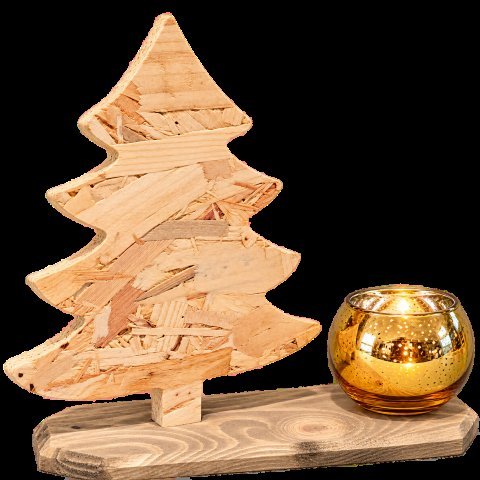 Sapin brut et photophore